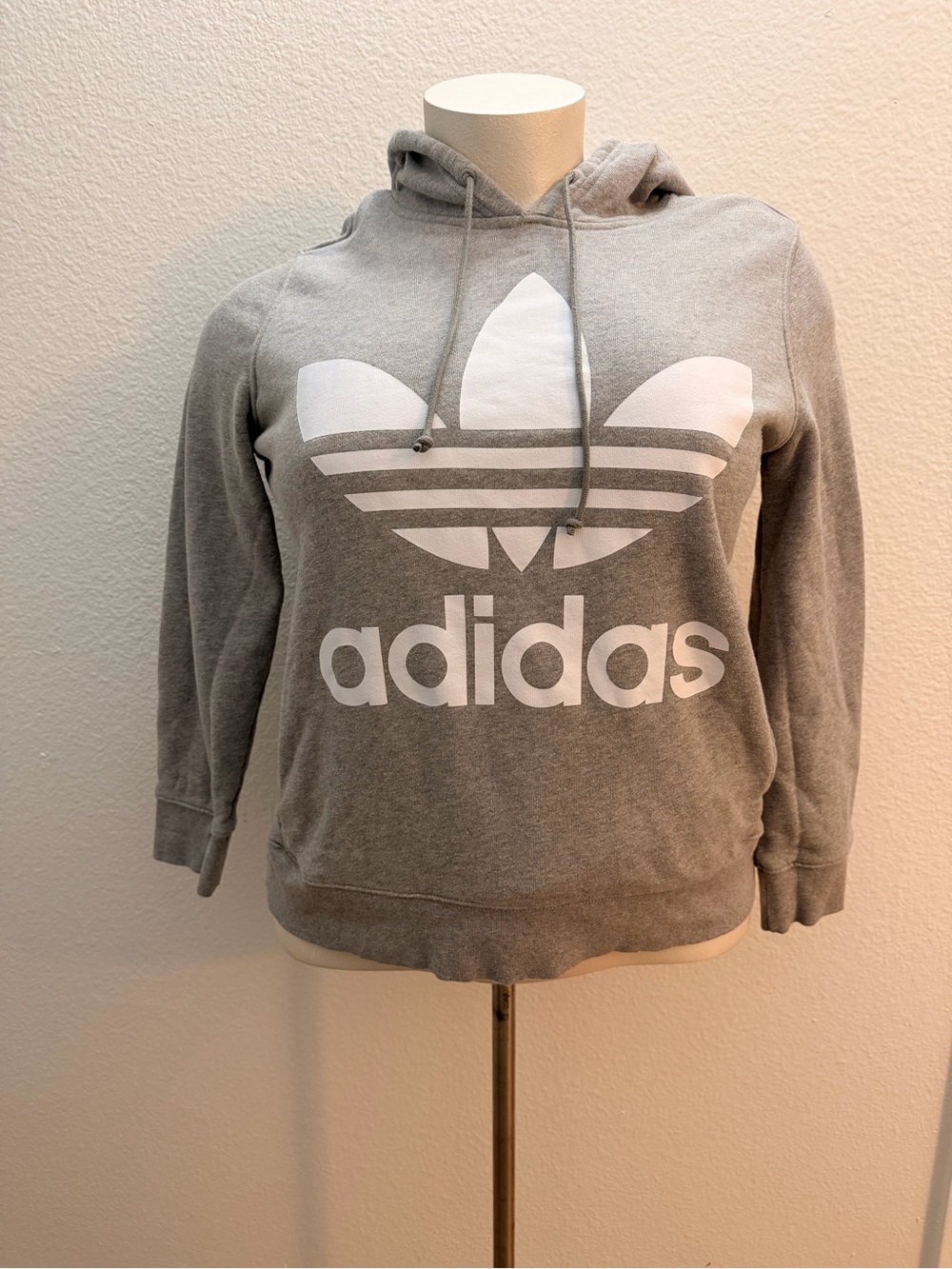 adidas Light Gray Trefoil Pullover Hoodie